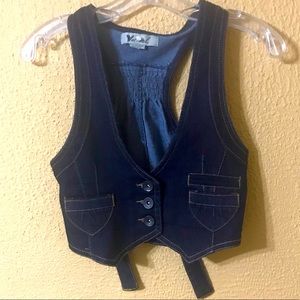 2 piece vest &  denim jean set